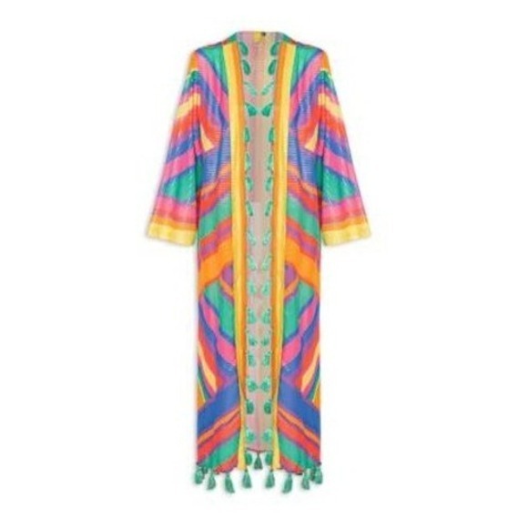 FARM Rio Other - FARM Rio Beach Kimono Multicolor Geometric Print - Size S - NWT